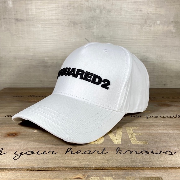 DSQUARED 2 WHITE Embroidered Baseball Cap Hat - Picture 3 of 4